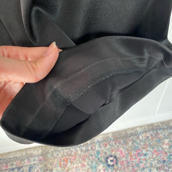 Alice + Olivia Black Wide Leg Dress Pants Size 8 Satin Stretch Waist Altered * - Picture 7 of 15